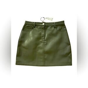 Truth By Republic - Olive Faux Leather Mini Skirt | 4